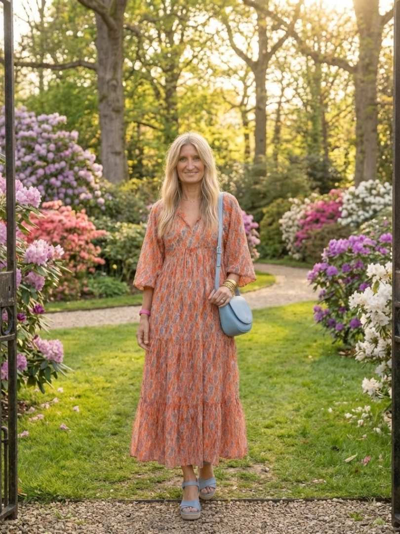 Amara | Geometric Print V Neck Tiered Midi Dress | The Bellemont Sisters Australia