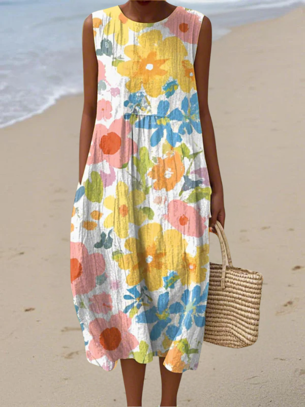 Ella™ Pastel Floral Midi Dress – Multicolor | The Bellemont Sisters Australia