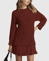 Eira | Classic Sweater Dress – Deep Red | The Bellemont Sisters Australia