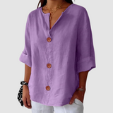 Leah™ Casual Linen Blouse – Purple | The Bellemont Sisters Australia
