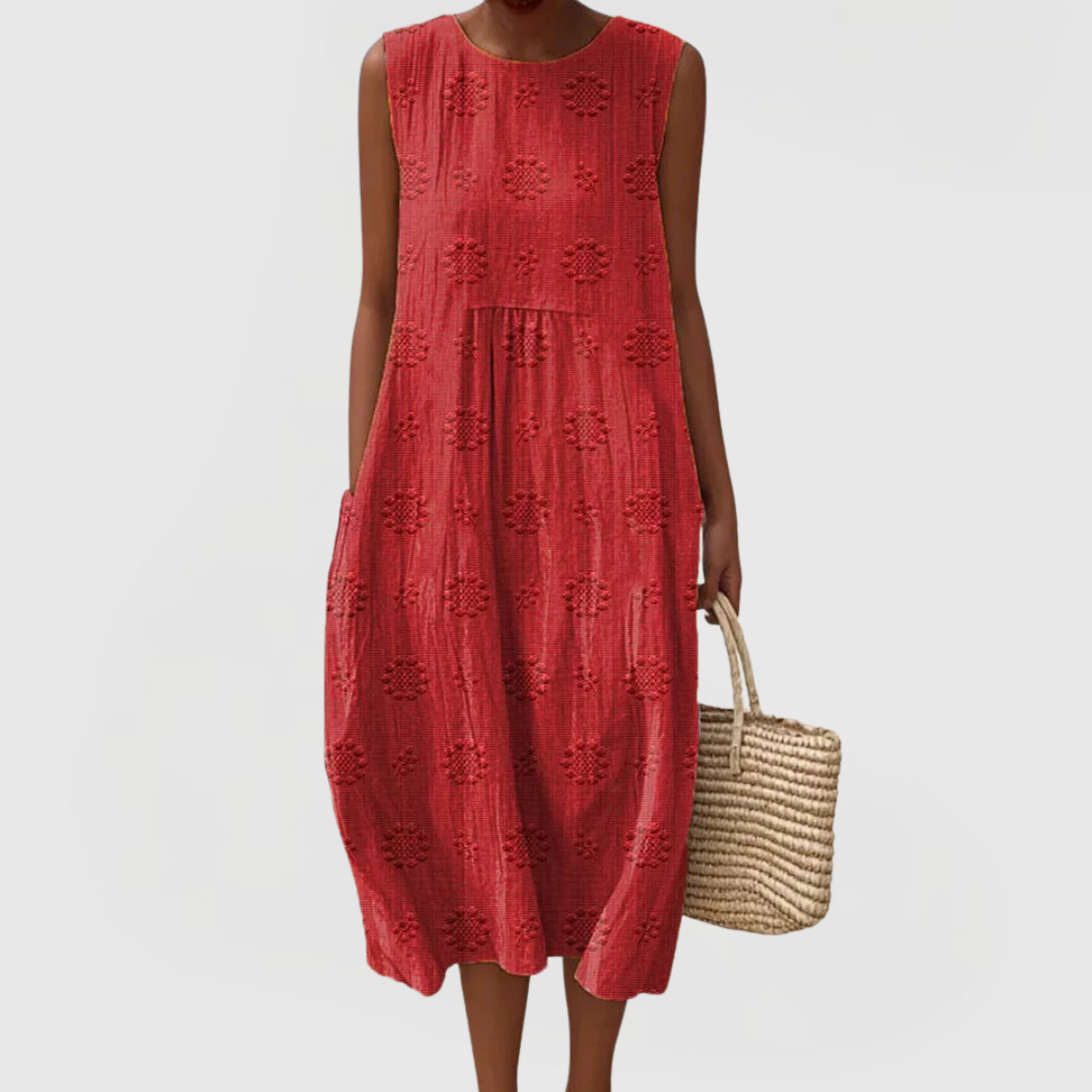 Teresa | Elegant Dress With Pockets – Red | The Bellemont Sisters Australia