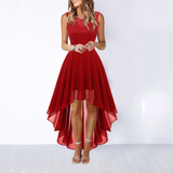 Kaitlyn | Women’s Wedding Guest High-Low Elegant Dress – Wine Red | The Bellemont Sisters Australia