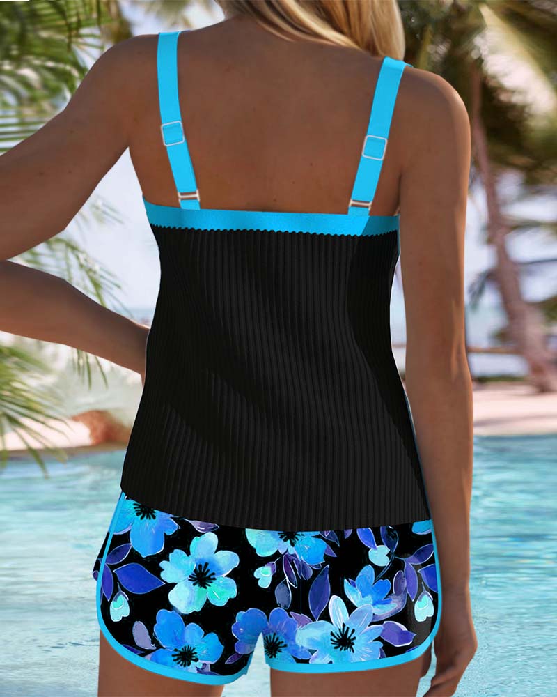 Federica - Ribbed Tankini Shorts Set | The Bellemont Sisters Australia