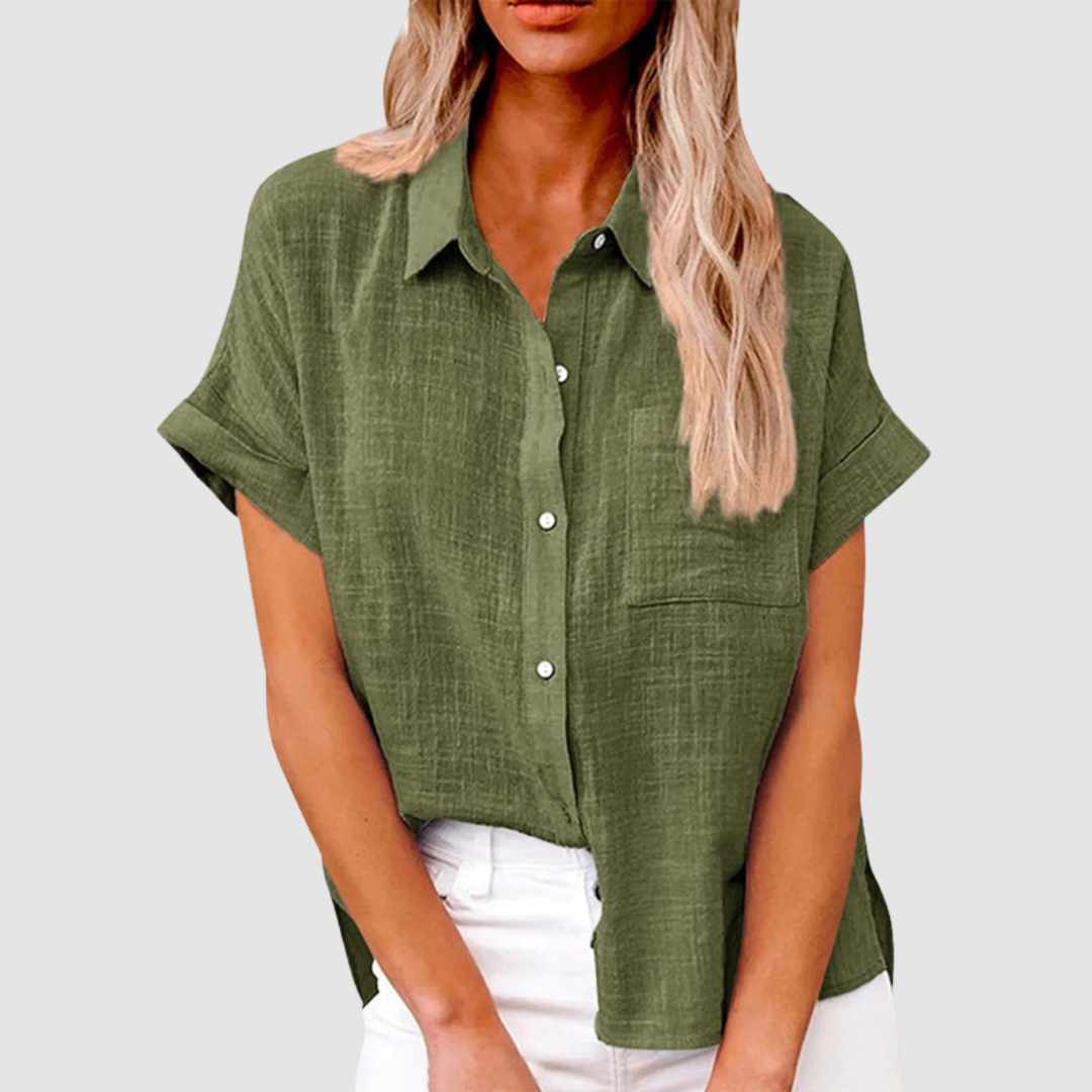 Carol™ Elegant Casual Blouse – Army Green | The Bellemont Sisters Australia