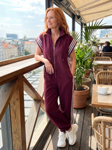 Lark | Zip Front Stripe Panel Jumpsuit | The Bellemont Sisters Australia