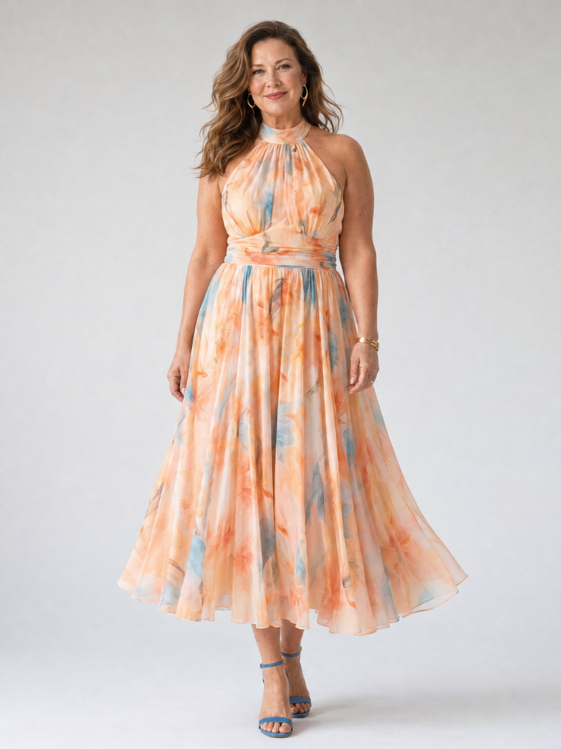 Elin | Soft Halter Midi Dress | The Bellemont Sisters Australia