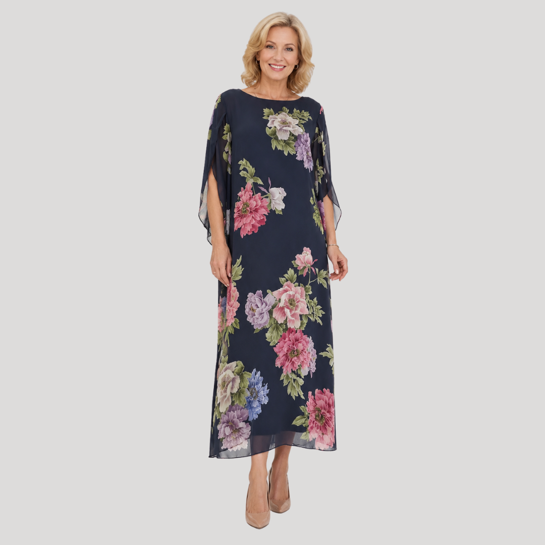 Elowen™ | Midnight Bloom Maxi Dress – Blue | The Bellemont Sisters Australia