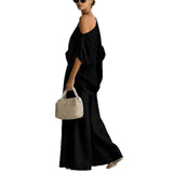 Lisa | Soft Off-Shoulder Top and Tapered Pants Set – Black | The Bellemont Sisters Australia