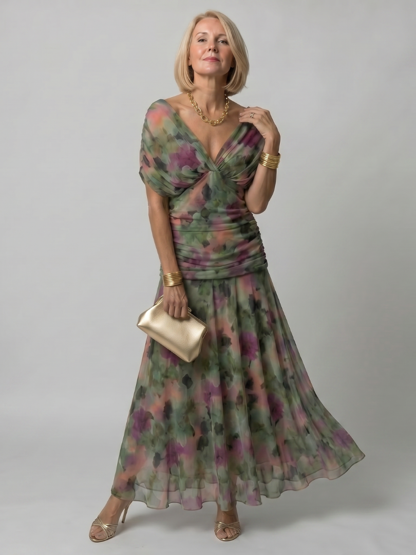 Calen™ Off Shoulder Flow Midi Dress – Dark green | The Bellemont Sisters Australia