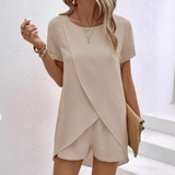 AMALIA™ – Elegant Summer Co-ord Lounge Set – Apricot | The Bellemont Sisters Australia