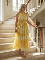 Sylin | Gathered Halter Midi Dress | The Bellemont Sisters Australia