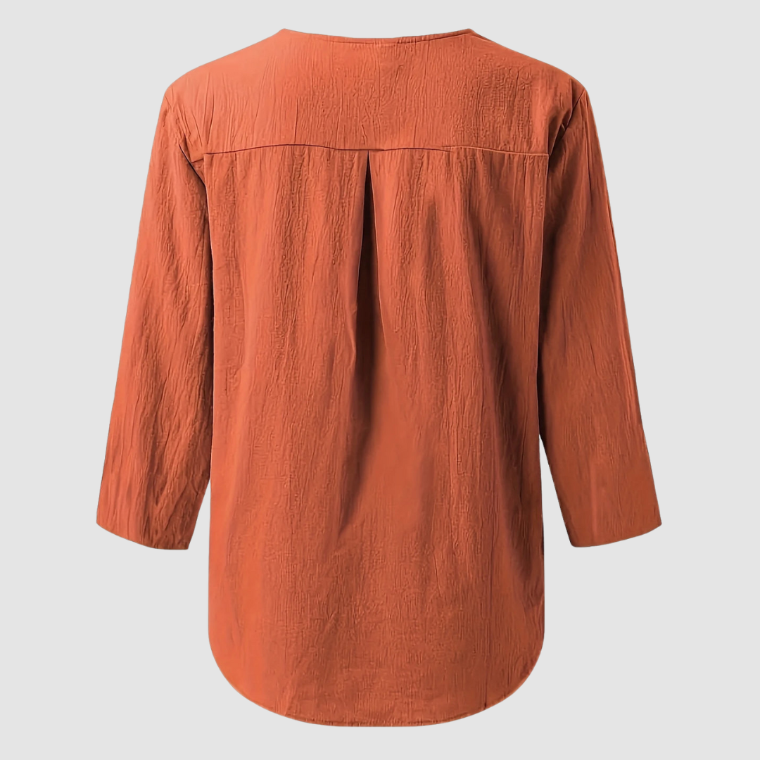 Melisa™ Casual Cotton & Linen Blouse | The Bellemont Sisters Australia