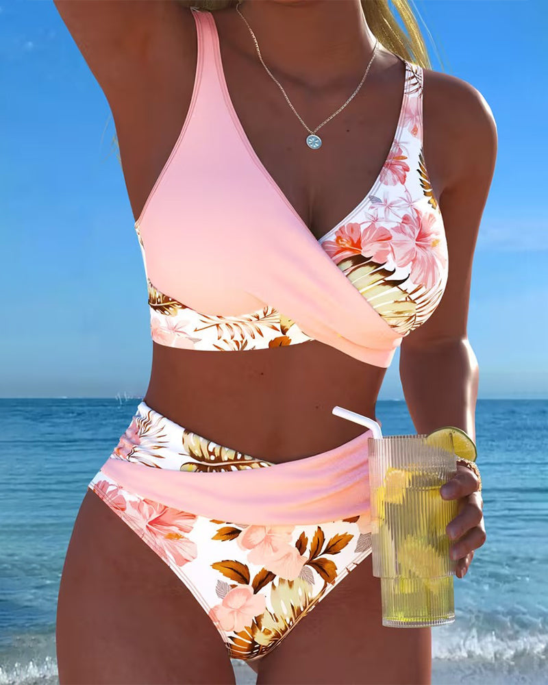 Jolina - Floral Wrap Bikini Set – Light Pink | The Bellemont Sisters Australia