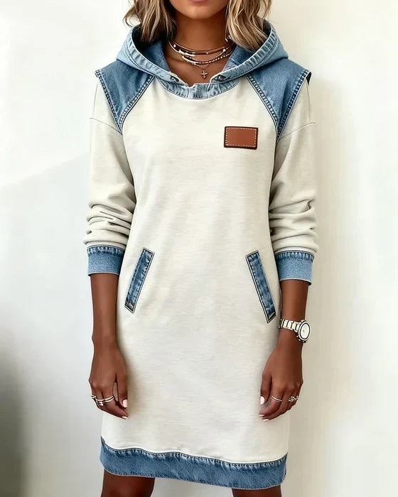 Lunariae – Casual Contrast Hoodie Dress | The Bellemont Sisters Australia