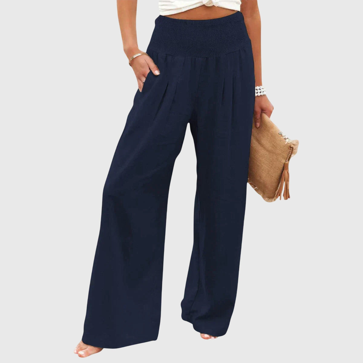 Julie - Airy And Elegant Pants – Blue | The Bellemont Sisters Australia