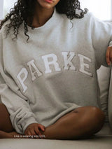Varsity Sweatshirts and Hoodies – Grey with White Letters | The Bellemont Sisters Australia
