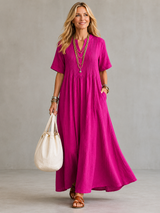 Nathalia™ | Pleated Dress – Pink | The Bellemont Sisters Australia