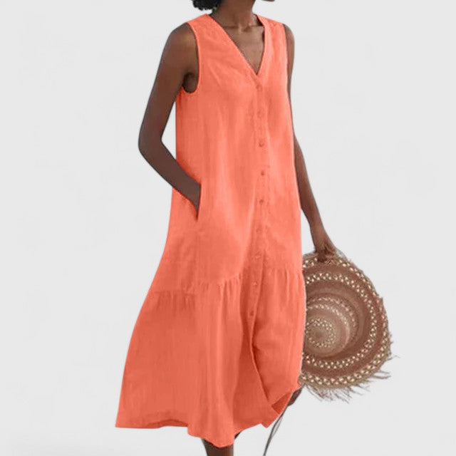 Veranika | Comfortable Dress – Orange | The Bellemont Sisters Australia