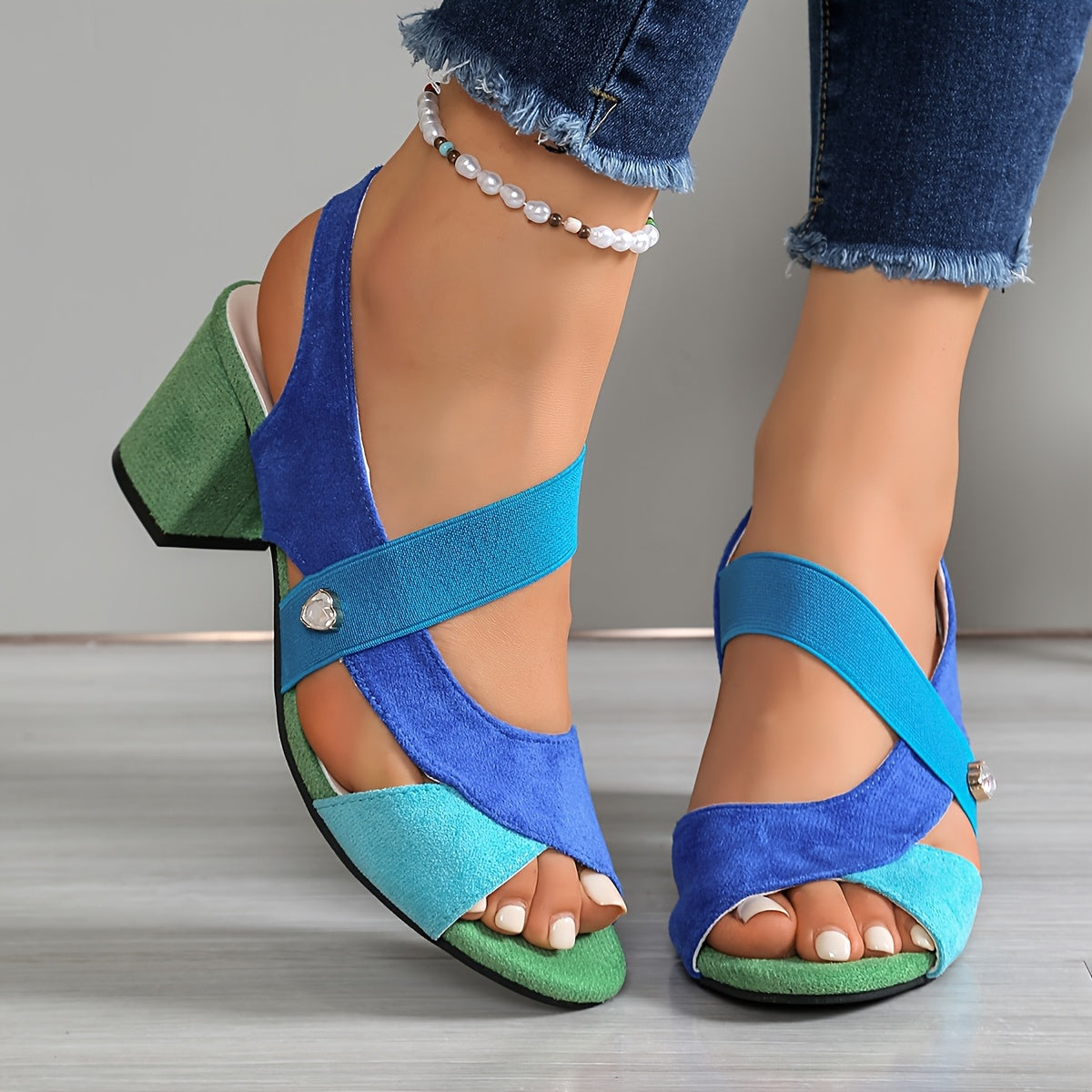 Lisa™ | Orthopedic Comfort Block Heels – Sky Blue | The Bellemont Sisters Australia