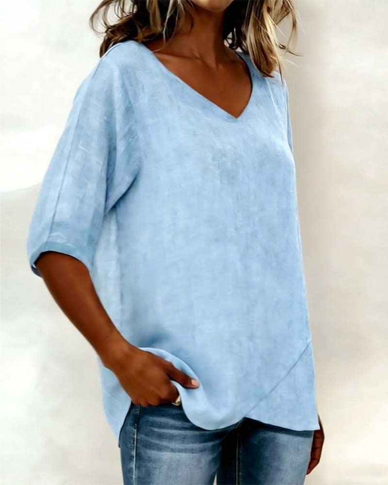 Donna | Top Irregular with V-Neck | The Bellemont Sisters Australia