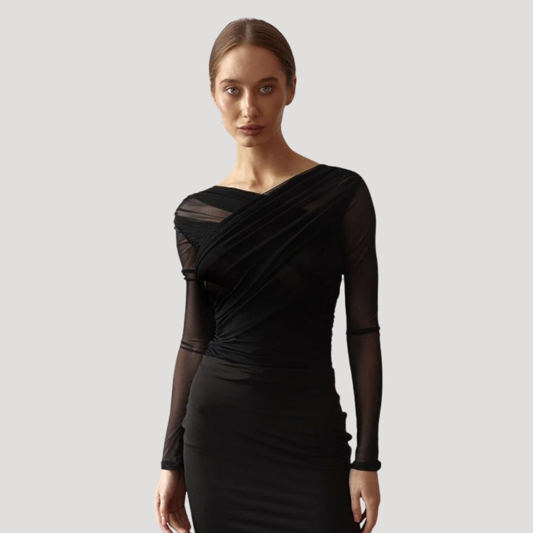 Claire | Women’s Spring Sheer Wrap Long-Sleeve Top | The Bellemont Sisters Australia