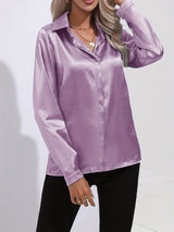 Sarah | Women’s Button Down Long Sleeve Satin Blouses | The Bellemont Sisters Australia