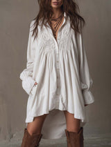 Anastasia™ | Lace Shirt Mini Dress – White | The Bellemont Sisters Australia