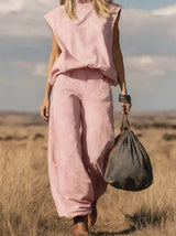 Ella | Loose Set with Wide Trousers – Pink | The Bellemont Sisters Australia