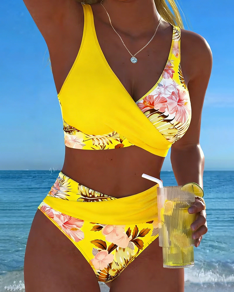 Jolina - Floral Wrap Bikini Set – Yellow | The Bellemont Sisters Australia