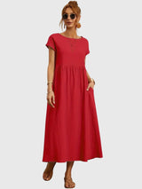 Giselle - Casual Pocket Dress – Red | The Bellemont Sisters Australia