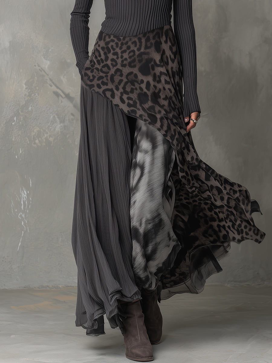 Martina - Long bohemian-style dress with leopard print | The Bellemont Sisters Australia