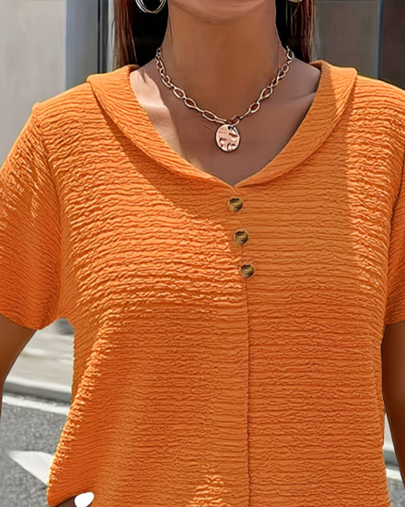 Barbara|Collar T-Shirt with Buttons | The Bellemont Sisters Australia