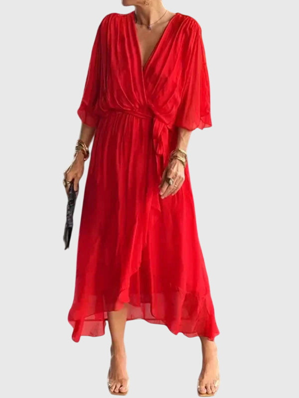 Bethany | Elegant Dress – Red | The Bellemont Sisters Australia