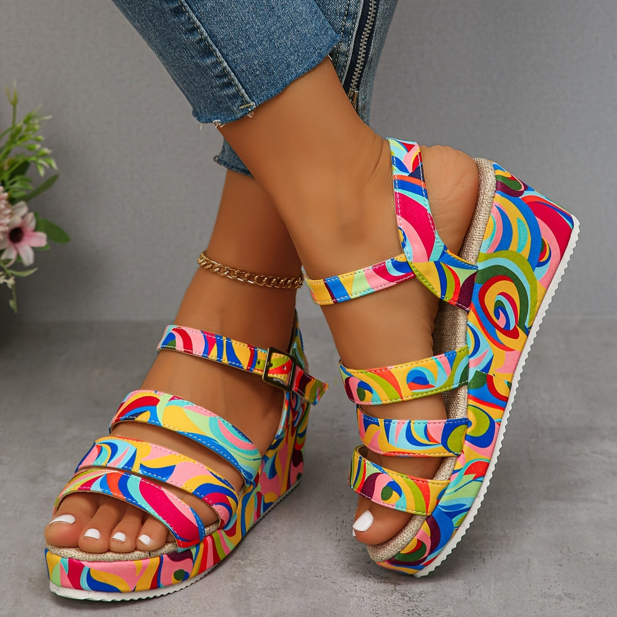 Selora | Platform Ankle Strap Sandals – Multicolor | The Bellemont Sisters Australia