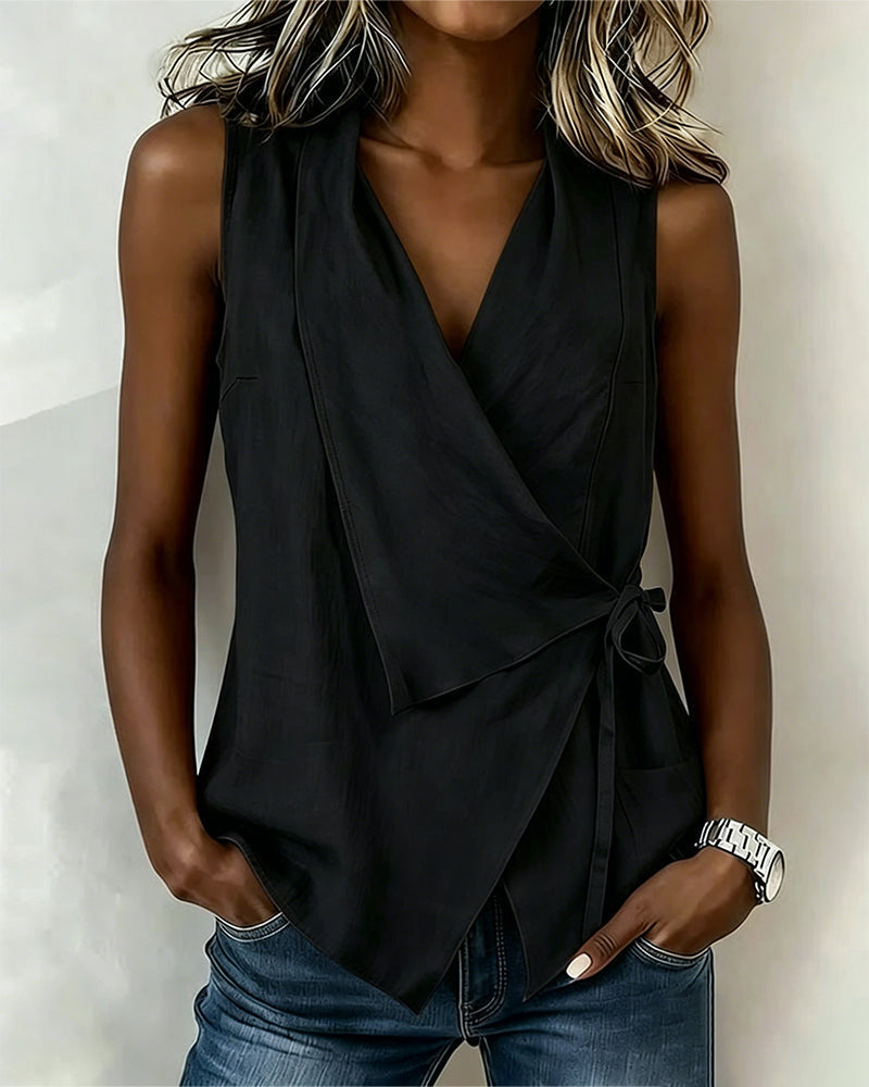 Brenda | Wide Strap Cross Top with Bow – Black | The Bellemont Sisters Australia