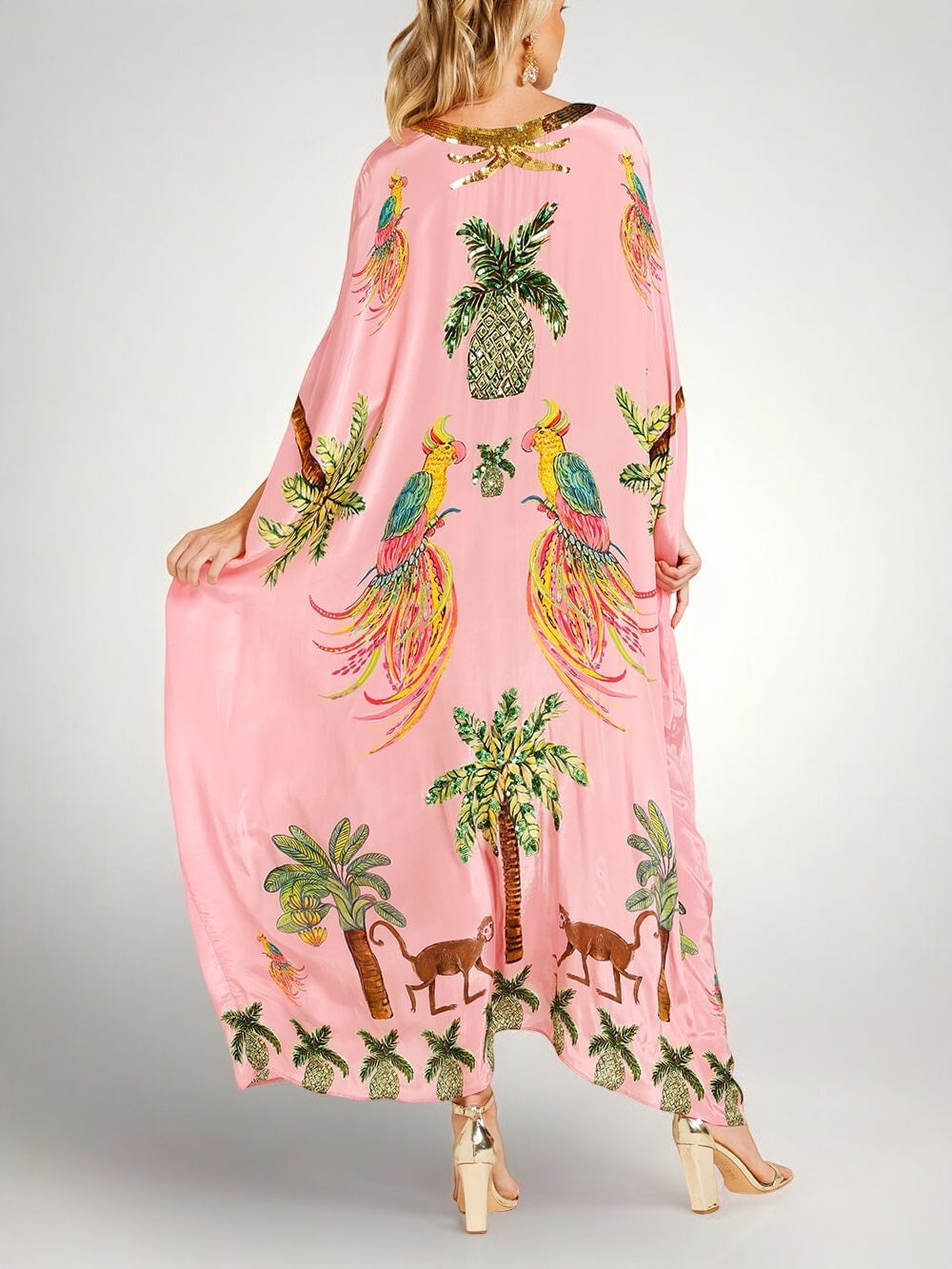 Sahara | Drop Shoulder Sleeve Coconut Tree Printed Dress | The Bellemont Sisters Australia