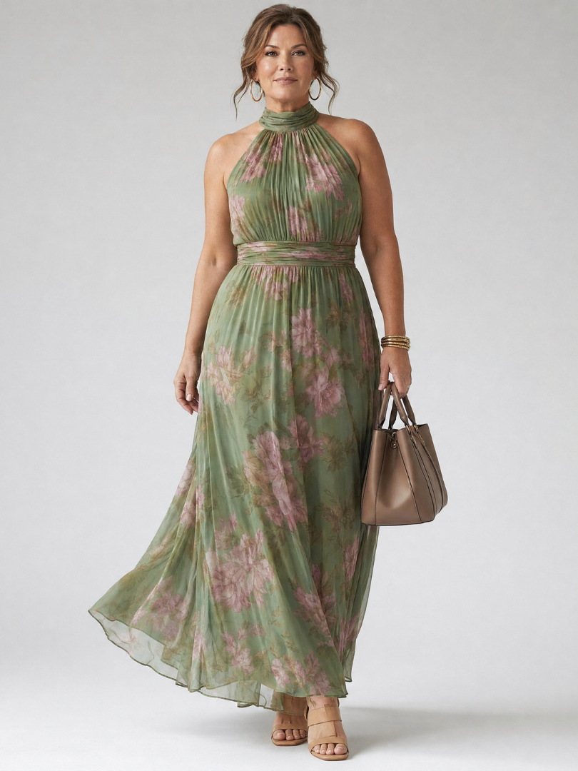 Mirelle | Gathered Halter Midi Dress | The Bellemont Sisters Australia