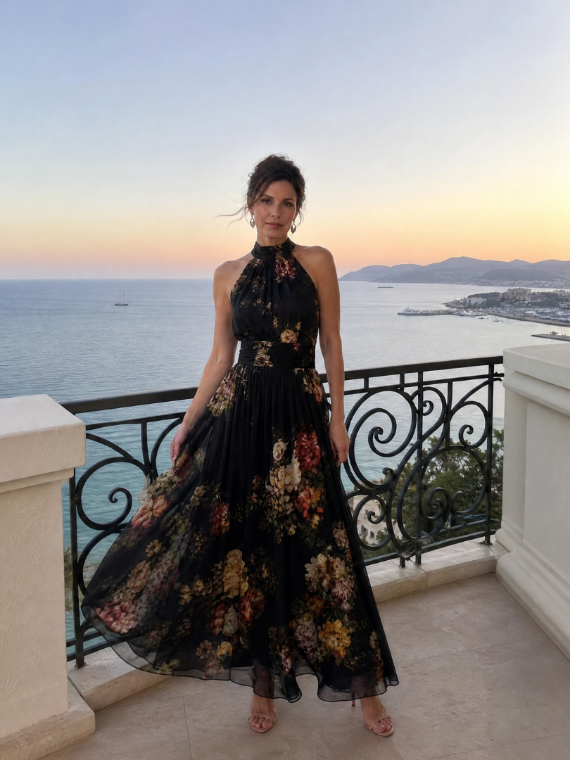 Sior | Floral Halter Neck Midi Dress | The Bellemont Sisters Australia