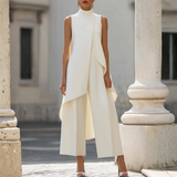 Viviana | Elegant Drop-Waist Jumpsuit – White | The Bellemont Sisters Australia
