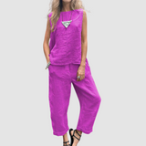 Suzette™ Lightweight Two-Piece Summer Set – Purple | The Bellemont Sisters Australia