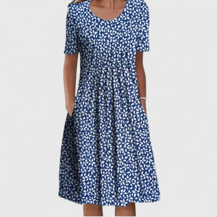 Olyverrah | Elegant Dress – Blue Floral | The Bellemont Sisters Australia