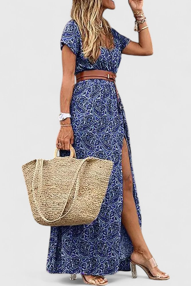 Milaryna - Elegant A-Line Dress – Blue | The Bellemont Sisters Australia