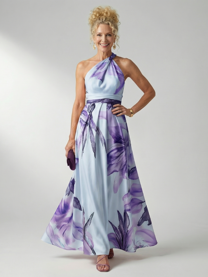 Amiel™ Light Floral Maxi Dress – Purple | The Bellemont Sisters Australia