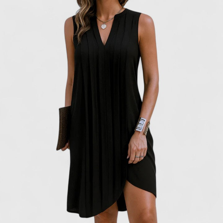 Clarhild | Elegant Flattering Dress With V-Neck | The Bellemont Sisters Australia