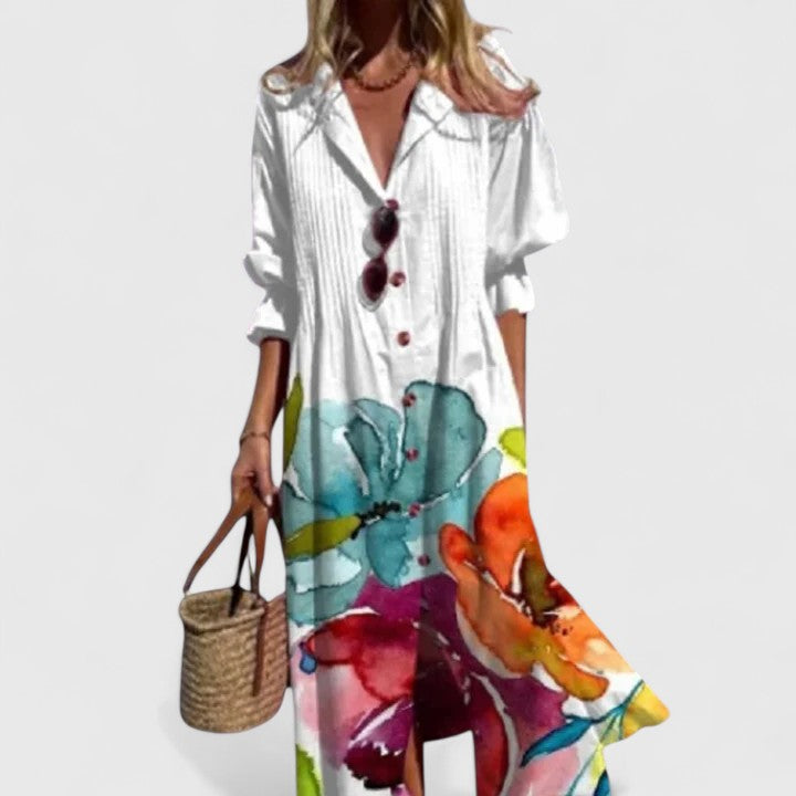 Paula | Elegant Boho Dress – White | The Bellemont Sisters Australia