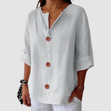Leah™ Casual Linen Blouse – White | The Bellemont Sisters Australia