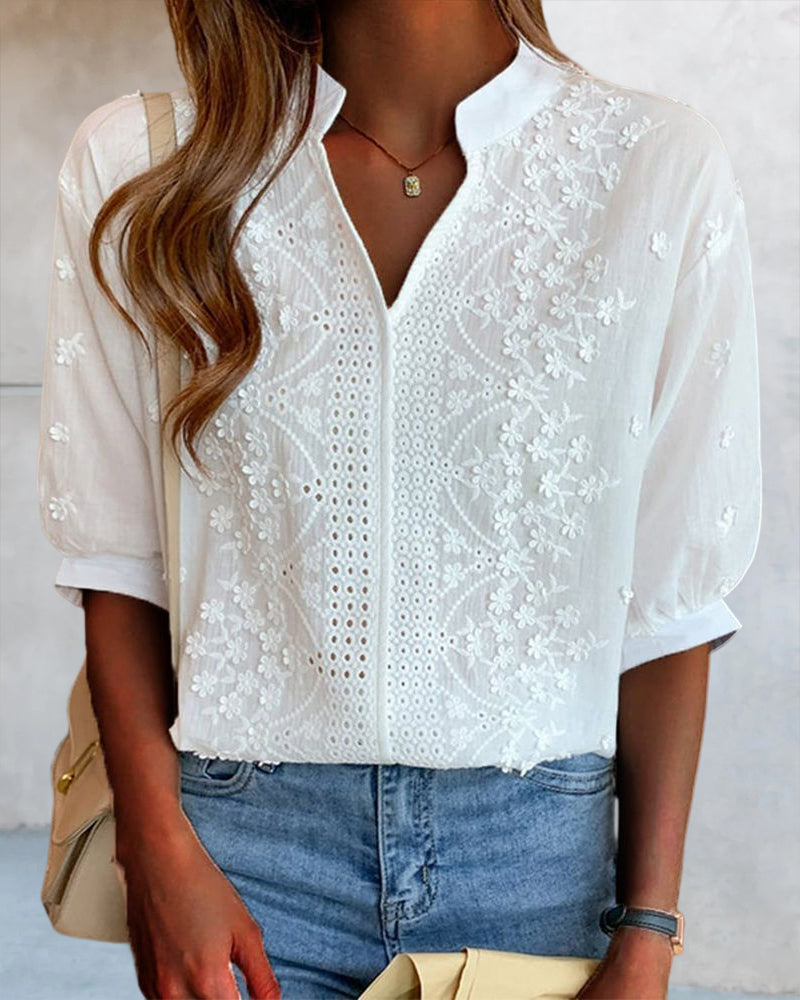 Samantha | Women V Neck Puff Sleeve Blouse | The Bellemont Sisters Australia