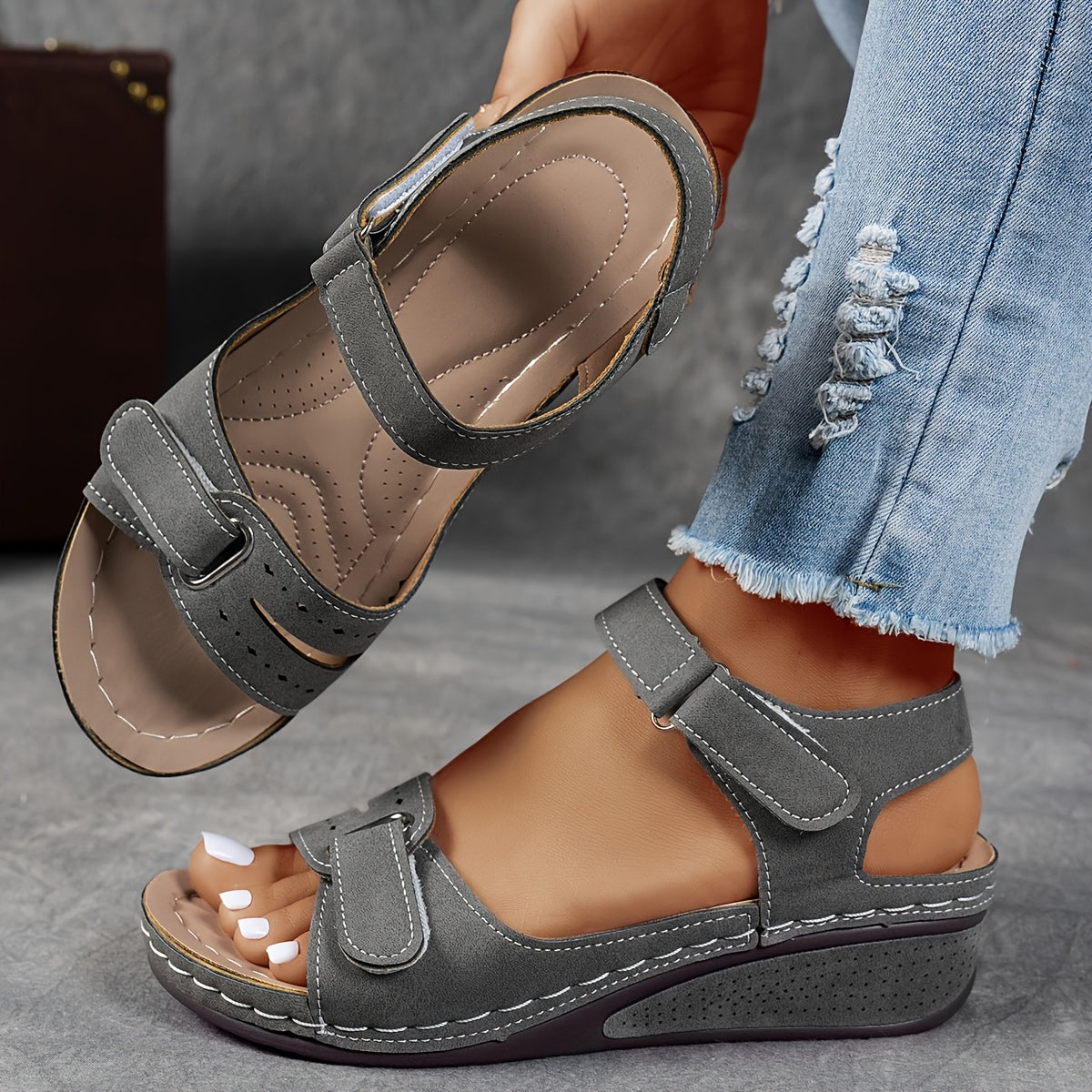 Janet | Orthopedic Comfort Flex Sandals – Grey | The Bellemont Sisters Australia