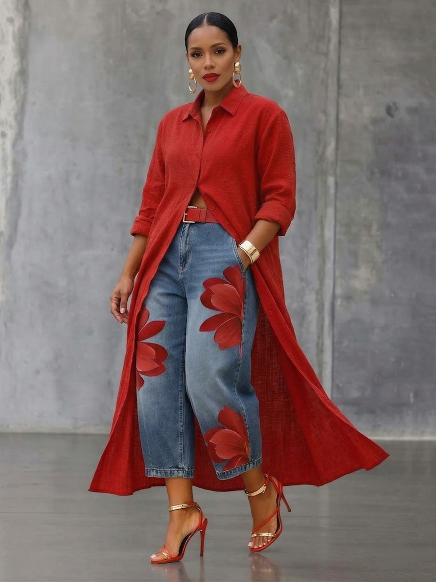 Sophia - Elegant Floral Dress – Red | The Bellemont Sisters Australia
