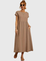 Giselle - Casual Pocket Dress – Khaki | The Bellemont Sisters Australia